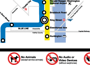 Part 11 of Metrorail system map