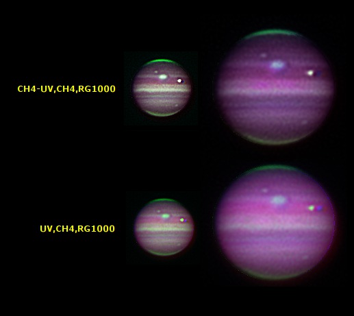 Jupiter by Piotr Maliński f/10 DSI III Pro false color 9-24-2010 (28,023 bytes)