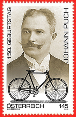 Austrian postage stamp commemorating Puch's 150th birthday