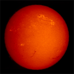 The Sun as it may appear through a Daystar Hydrogen Alpha Filter (37,053 bytes).