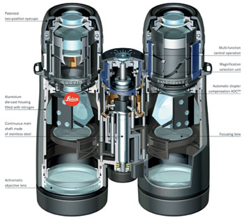 Leica Duovid 8 +12 x 42 binocular cutaway view (30,469 bytes)