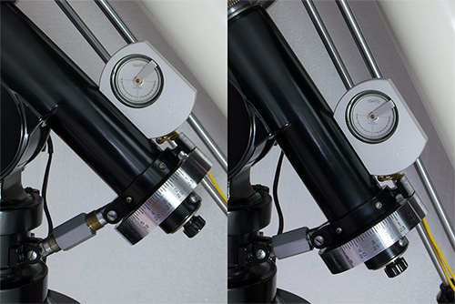 Unitron 3 inch Photo Equatorial telescope mount latitude fine adjustment mechanism (84,622 bytes)
