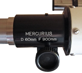 Mercurius logo on a 60mm telescope focuser (22,404 bytes)