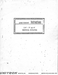Unitron 2.4 to 4 inch Telescope Manual, 11 pages 1965 (12,670 bytes)