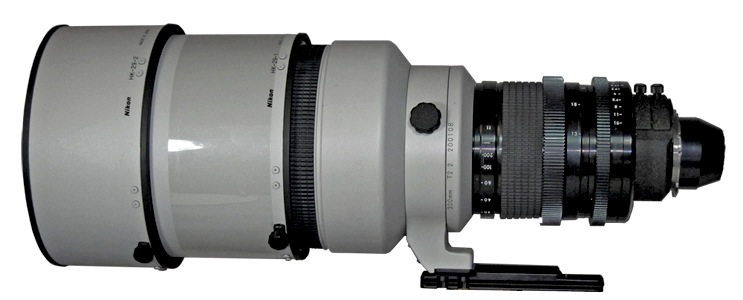 Tochigi Nikon 300mm T2.2 lens profile with HK-29 Lens Hood sections attached (73,301 bytes)