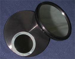 Questar 3-½ telescope Off Axis and Full Aperture Solar Filters in thread on Cell (24,054 bytes)