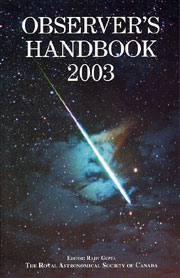 cover of Observers Handbook 2003 issue