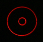 Rigel QuikFinder Bulls eye pattern, adjustable red LED brightness set to medium to show better in this image (13,585 bytes)