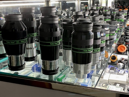 TeleVue Ethos and other eyepieces exhibited at Company Seven in April 2026 (104,907 bytes)