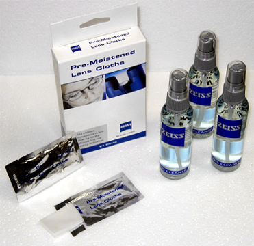Zeiss Lens Cleaning Fluid and Cloths (114,665 bytes). Click on image for high quality enlarged view (250,945 bytes).