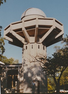 Carl Gamble observatory of Augustana College of Rock Island, Illinois. This photo was taken by Nicholas Grossman during his visit in 1981, original at Company Seven's archives (34,534 bytes)
